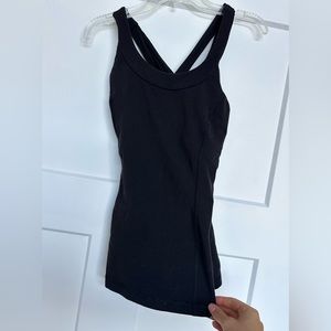 Lululemon black athletic tank built in bra